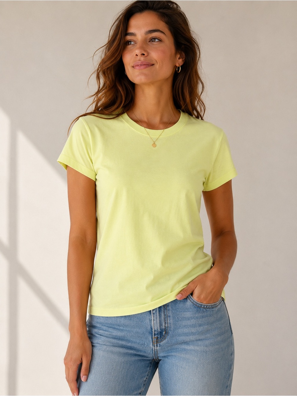 J. Crew Short Sleeve Crewneck Tee in Lemon Yellow